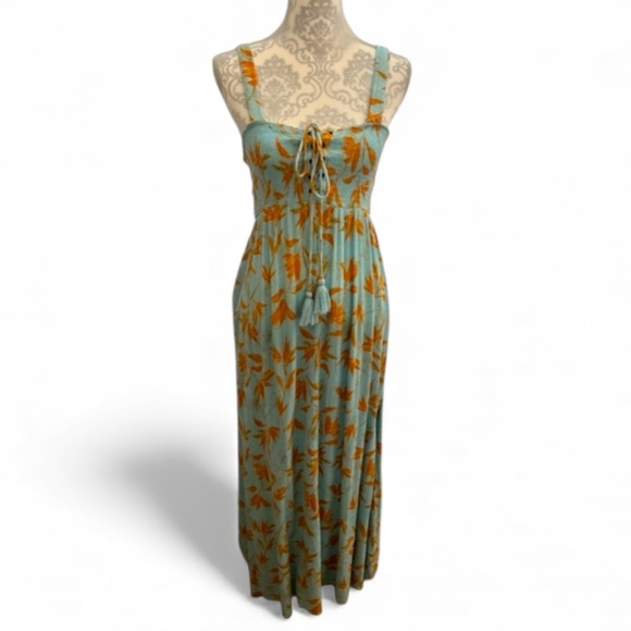 Forever 21 Dresses & Skirts - Vintage Forever 21 Spaghetti Strap Smocked Maxi Dress Light Blue Size Small GUC